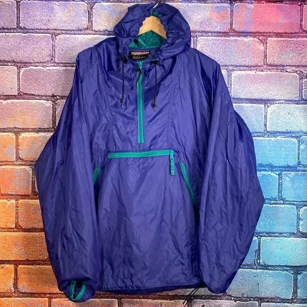 Red Ledge Wind Breaker Lightweight Blue Cyan Nylon Large